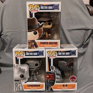 Funko Pop: Doctor Who lot - Fourth Doctor #222, Cyberman #224 & K-9 #300